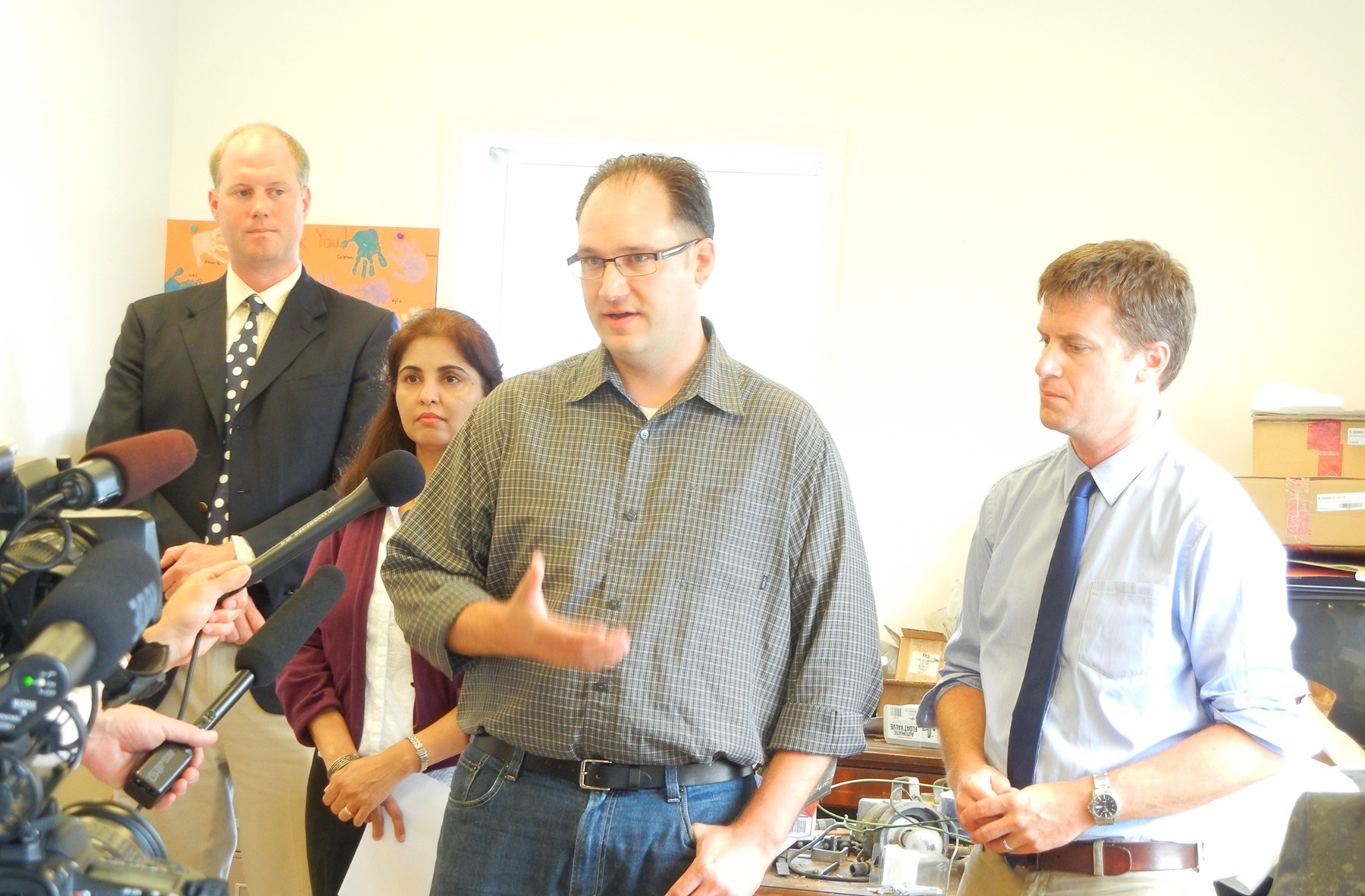 USDA leadership, Vermont fuel-oil stakeholder leadership, and GSR Solutions leadership speak at a farm press conference